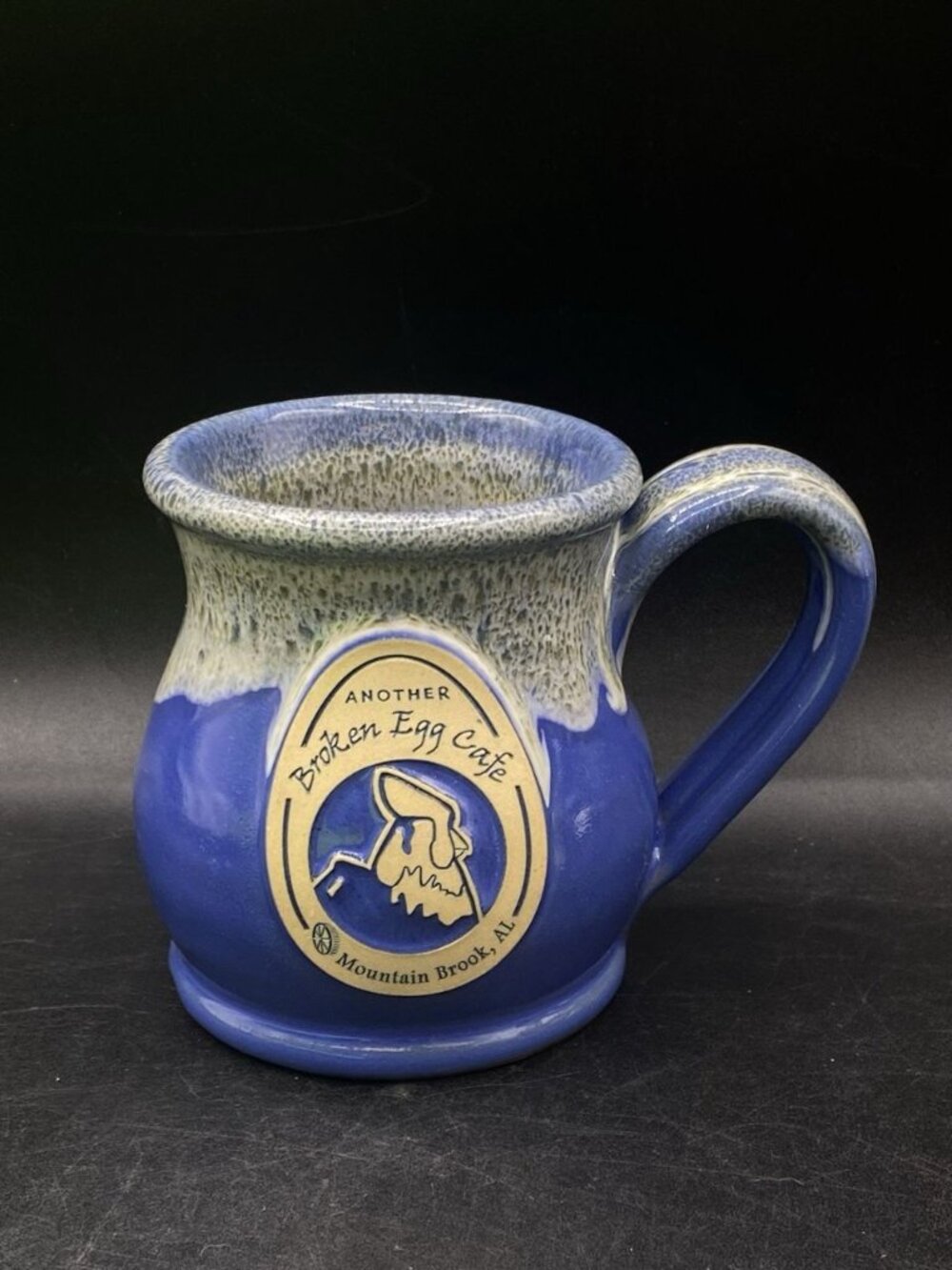 Another Broken Egg Cafe Deneen Pottery Blue Coffee Mug Cup Mountain Brook AL - Picture 2 of 8